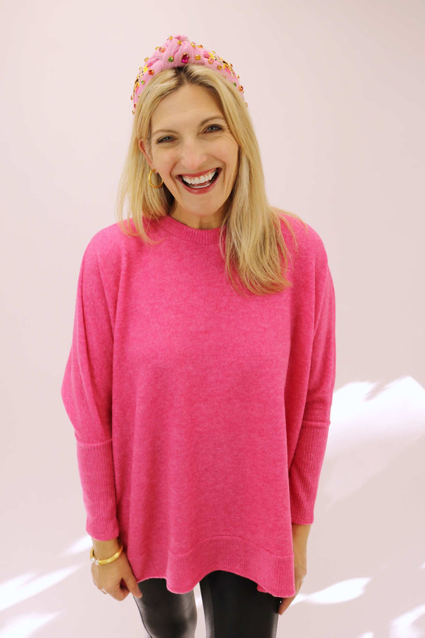 Brianna Sweater, Hot Pink