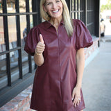 Line Of Style Mini Dress, Maroon