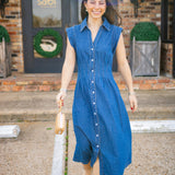 Spring Into Denim Midi Dress