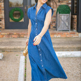 Spring Into Denim Midi Dress