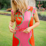 Leigh Dress, Fuschia Outline