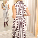 Mimi Dress, Maroon Block
