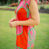 Leigh Dress, Fuschia Outline