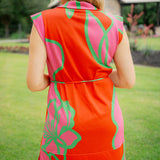 Leigh Dress, Fuschia Outline