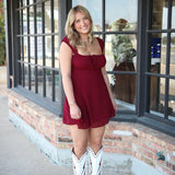 Kickoff Cutie Mini Dress, Maroon
