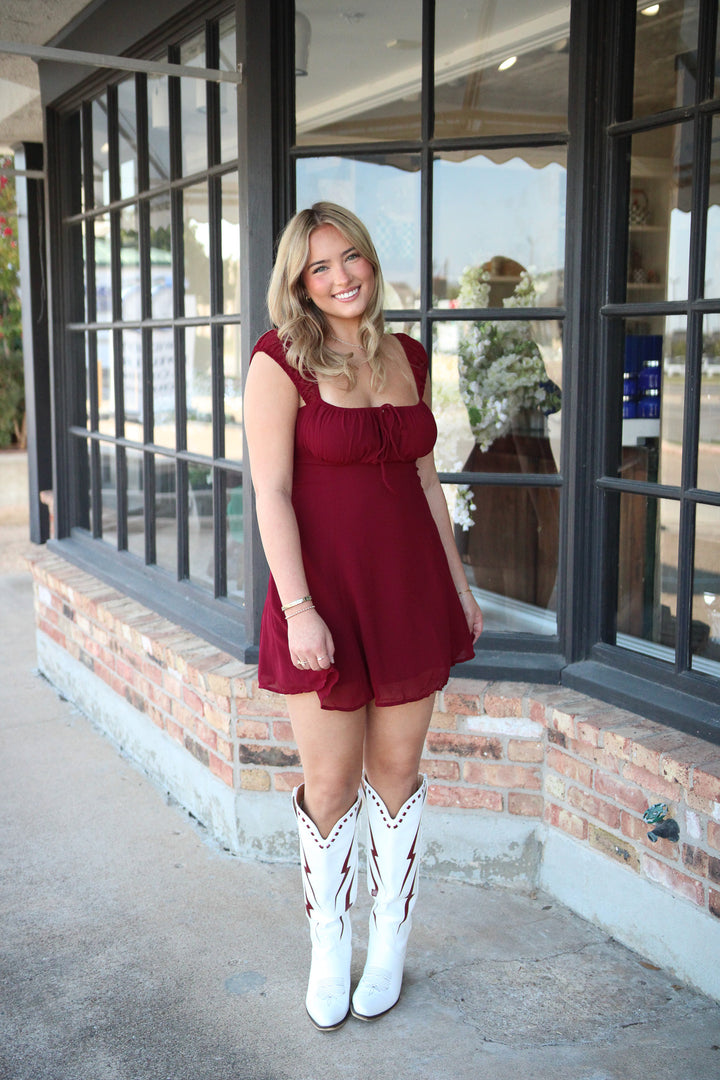 Kickoff Cutie Mini Dress, Maroon