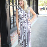 Mimi Dress, Maroon Block