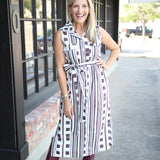 Mimi Dress, Maroon Block