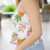 Rosewater Mist Top, White/Pink