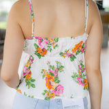 Rosewater Mist Top, White/Pink