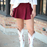 Pep Rally Pleats Skirt, Maroon