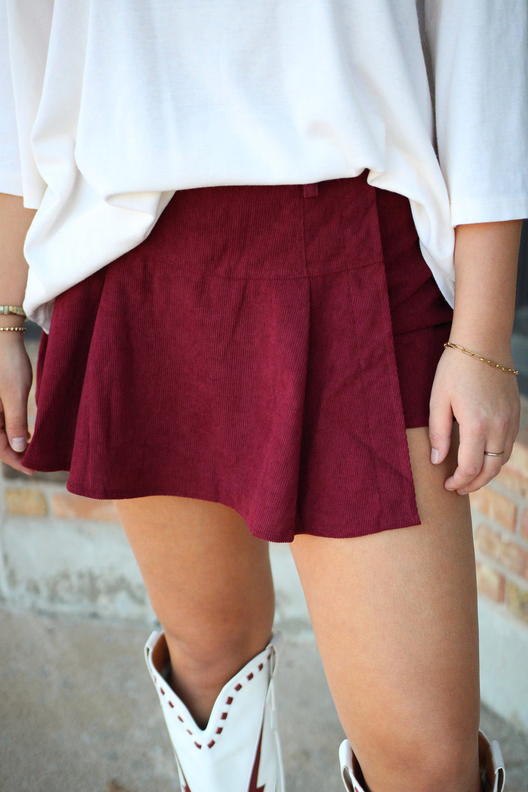 Pep Rally Pleats Skirt, Maroon