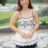 Fresh Air Top, Cream/Black