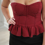 Clock Stopped Corset Top, Maroon