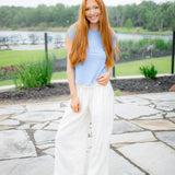 Day's End Linen Pull-On Pants, Clean Ivory