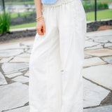 Day's End Linen Pull-On Pants, Clean Ivory