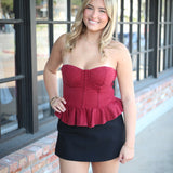 Clock Stopped Corset Top, Maroon