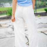 Day's End Linen Pull-On Pants, Clean Ivory