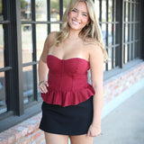 Clock Stopped Corset Top, Maroon