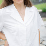 Sandra Top w/ Embroidery, White