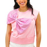 Light Pink Rhinestone Bow Tank