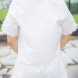 Sandra Top w/ Embroidery, White