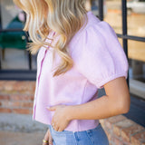 Popping Bubbly Knit Top, Pink