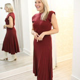 Snap Count Knit Midi Dress, Maroon