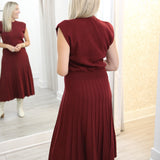 Snap Count Knit Midi Dress, Maroon