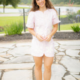 Social Circuit Mini Skirt, Pink/Cream