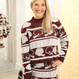 Texas A&M Vintage Football Helmet Stripe Sweater, Maroon