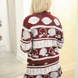 Texas A&M Vintage Football Helmet Stripe Sweater, Maroon