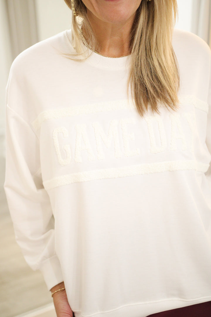 Game Day Sarah Sweatshirt, White