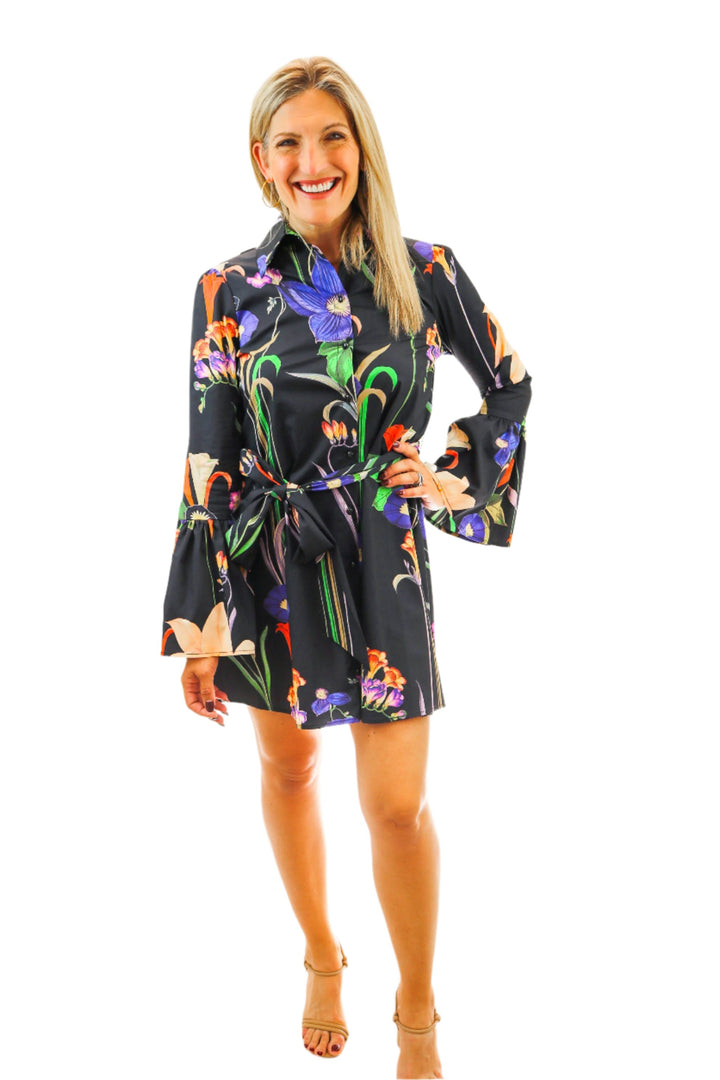 Paula Dress, Black Floral