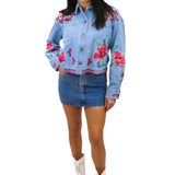 Talulla Cropped Denim Jacket, Denim Blue