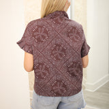 Pleated Kimono, Maroon Bandana
