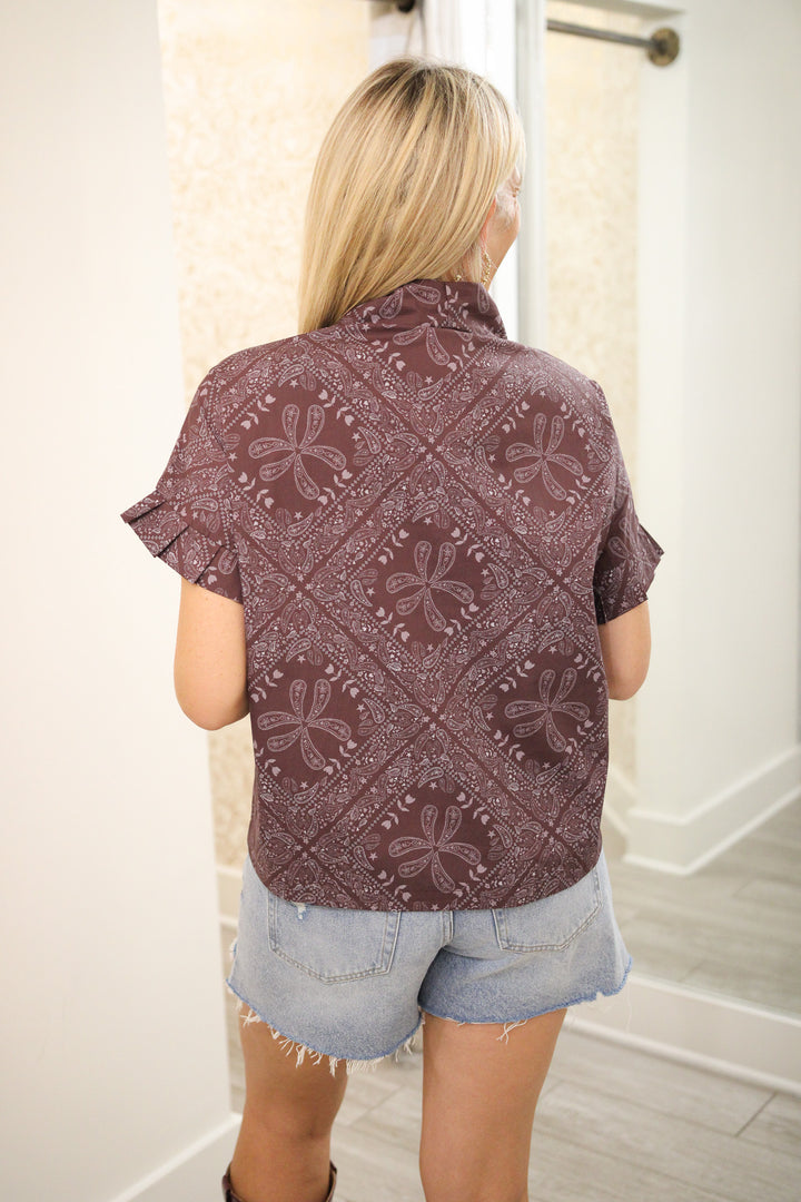Pleated Kimono, Maroon Bandana