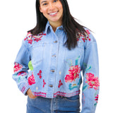 Talulla Cropped Denim Jacket, Denim Blue