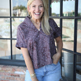 Pleated Kimono, Maroon Bandana