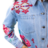 Talulla Cropped Denim Jacket, Denim Blue