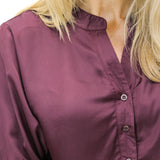 Marine Button Down Top, Maroon