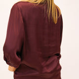 Marine Button Down Top, Maroon