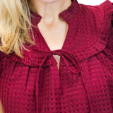 Leeland Puff Sleeve Top, Maroon