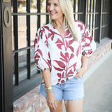 Claudia Top, Maroon Vine