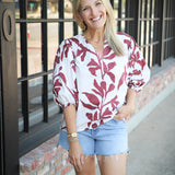 Claudia Top, Maroon Vine