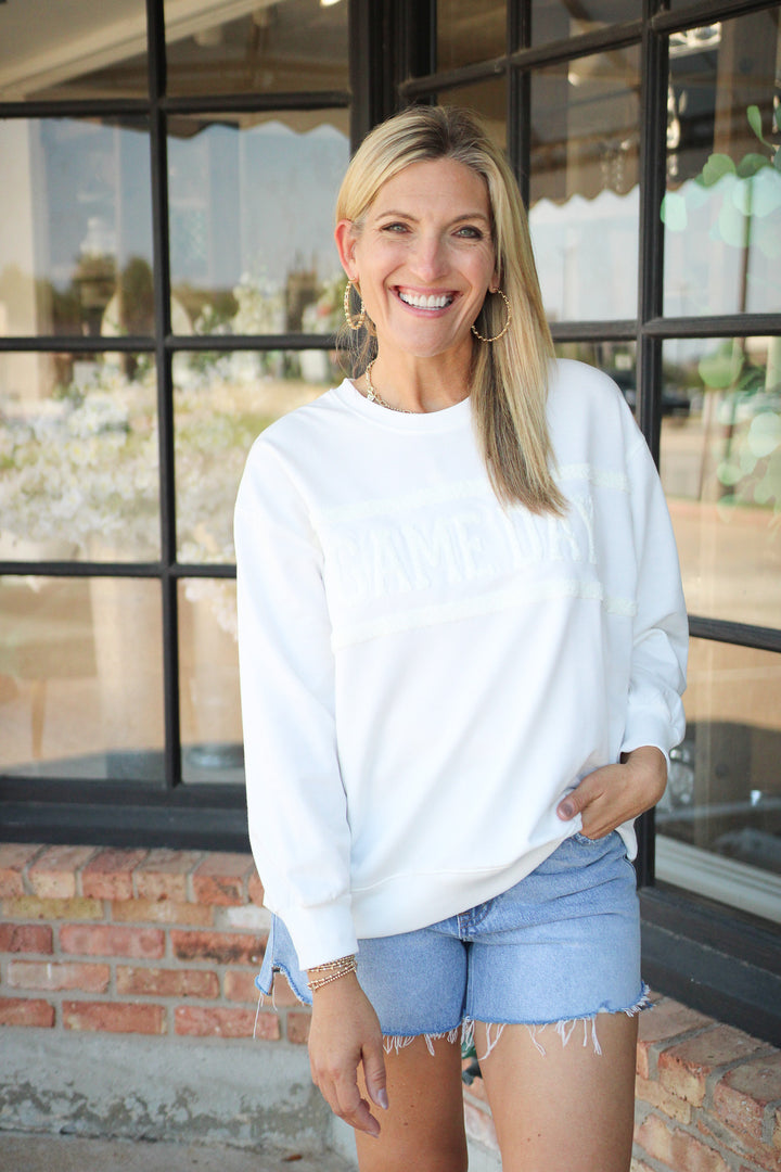 Game Day Sarah Sweatshirt, White