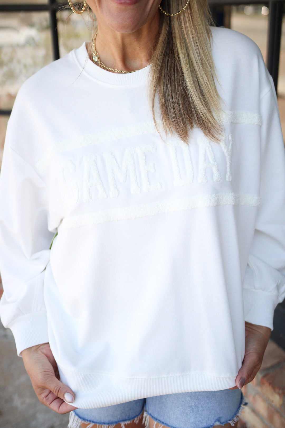 Game Day Sarah Sweatshirt, White