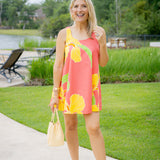 Fireglow Mini Dress, Coral Yellow