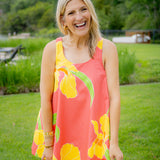 Fireglow Mini Dress, Coral Yellow