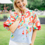 Edie Top, Poppy Patch Blueberry